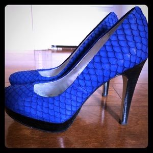 Electric blue pumps